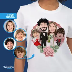 Gepersonaliseerde familiehuwelijksshirts - Aangepaste huwelijkscadeau Shirts voor volwassenen www.customywear.com
