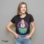 Brugerdefineret kvindelig DJ Space T-shirt - Personlig musik T-shirt-Customywear-Voksen skjorter