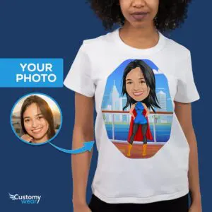 맞춤형 여성 슈퍼 히어로 코믹 셔츠 – 맞춤형 영웅 티 성인용 셔츠 www.customywear.com