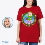 カスタム女性エルフ衣装シャツ - パーソナライズされたグリーン クリスマス T シャツ-Customywear-大人用シャツ