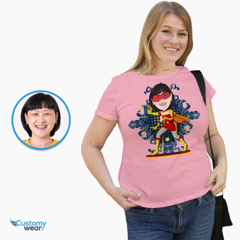 Räätälöity naisten supersankari T-paita - yksilölliset sankarilliset naisten lahjat - räätälöidyt vaatteet - aikuisten paidat