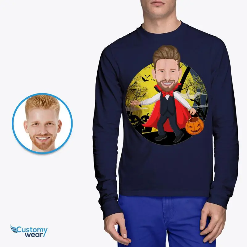 Custom Funny Pumpkin T-Shirt for Men - Personalized Halloween Costume Tee-Customywear-Adult shirts