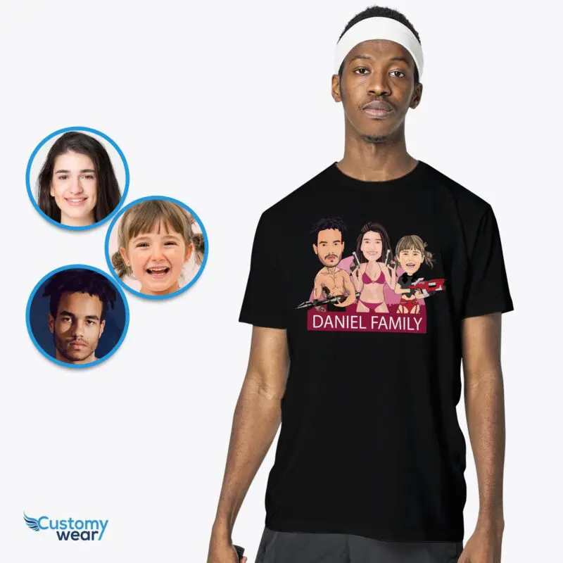 Personalized Gangster Family Custom T-Shirts - Badass Portrait Tees-Customywear-Adult shirts