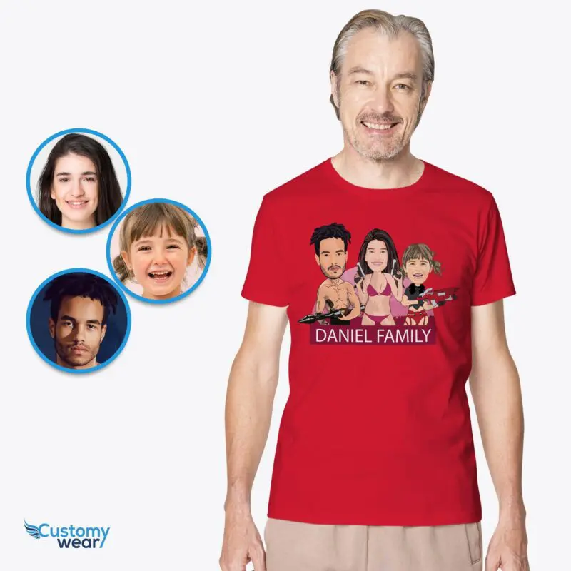 Personalized Gangster Family Custom T-Shirts - Badass Portrait Tees-Customywear-Adult shirts