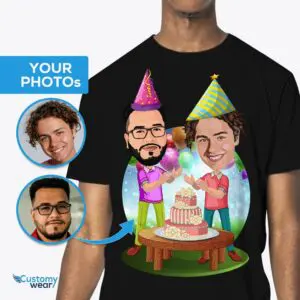 Персонализирана гей тениска за рожден ден за двойка – персонализирана LGBTQ тениска за празнуване на рожден ден www.customywear.com