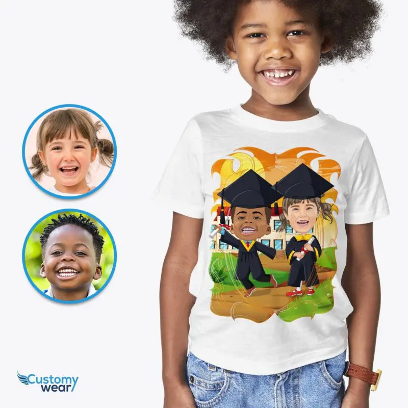 Personalized Graduation Siblings T-Shirts - Custom Kindergarten Gift-Customywear-Graduation T-shirts