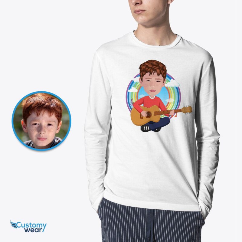 Guitarist boy guitar shirt CustomyWear boy, country_music_shirt, guitar_shirt, kid, Kids, music, single-judge, youth, youth-boy, youth_cust