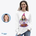 Räätälöity Happy Birthday -nainen paita - henkilökohtainen hauska lahja hänen räätälöityihin vaatteisiin ja aikuisten paitoihin