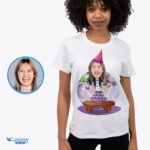Räätälöity Happy Birthday -nainen paita - henkilökohtainen hauska lahja hänen räätälöityihin vaatteisiin ja aikuisten paitoihin