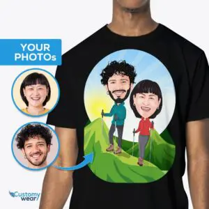 Aangepaste wandelparenoverhemden – Gepersonaliseerde bergavontuur-T-shirts Overhemden voor volwassenen www.customywear.com