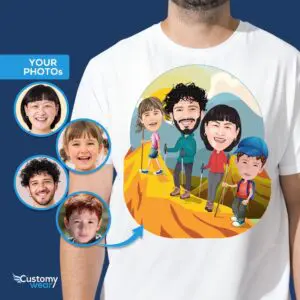 Egyedi túrázó családi ingek – személyre szabott kalandpóló minden felnőtt inghez www.customywear.com