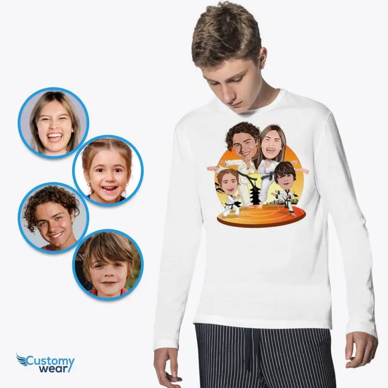 Custom Jiu Jitsu Family T-Shirt | Personalized Karate Kid Gift-Customywear-Adult shirts