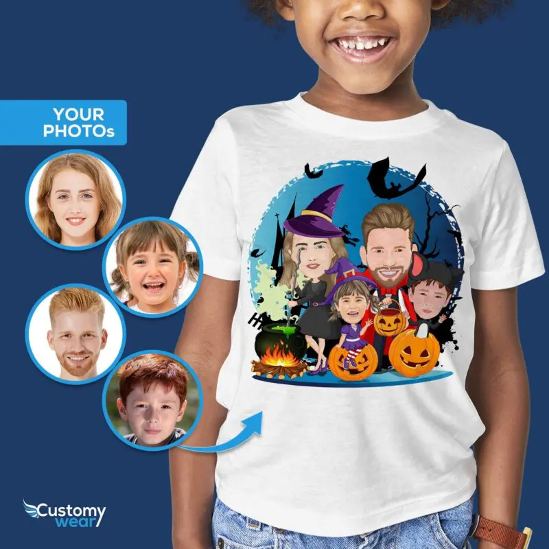 Custom Kitty Boy Pumpkin T-Shirt | Personalized Cat Costume Tee for Boys-Customywear-Boys