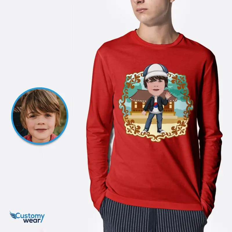Custom Korean Boy Shirt | Personalized Korea Country Tour Tee for Travel Lovers-Customywear-Boys