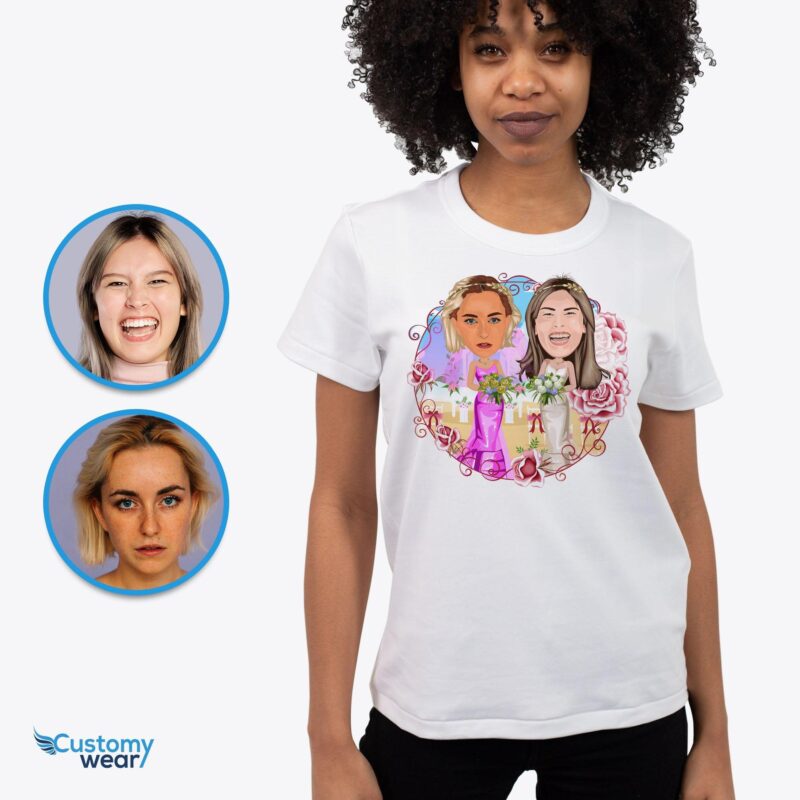 Cadeau de mariage lesbien personnalisé | T-shirt de fierté personnalisé-Customywear-LGBTQ
