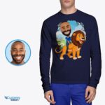 Custom Lion Riding Man Shirt | Personlig Lion Rider Tee-Customywear-Vuxen skjortor