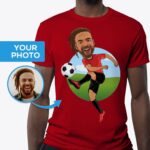 Custom Male Footballer T-Shirt | Personalized Soccer Tee-Customywear-Adult shirts