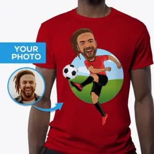 Aangepaste mannelijke voetballer T-shirt | Gepersonaliseerde voetbalshirts voor volwassenen www.customywear.com