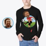 Custom Male Footballer T-Shirt | Personalized Soccer Tee-Customywear-Adult shirts