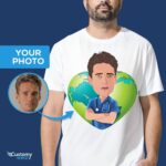 Spersonalizowana męska koszula pielęgniarki | Niestandardowe koszulki Nurse Heart Globe-Customywear-koszule dla dorosłych