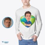 Spersonalizowana męska koszula pielęgniarki | Niestandardowe koszulki Nurse Heart Globe-Customywear-koszule dla dorosłych