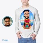 Персонализована мушка мајица суперхероја по мери | Креирајте сопствену мајицу хероја-кошуље по мери-кошуље за одрасле