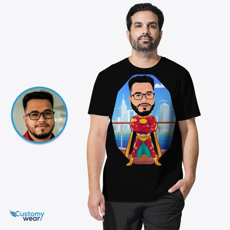 Male superhero custom shirt CustomyWear adult, adult2, anniversary_gifts, black superhero shirt, black superhero t shirt, custom superhero s