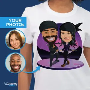 Camicia personalizzata per coppie Ninja | Regalo coordinato personalizzato Camicie per adulti www.customywear.com