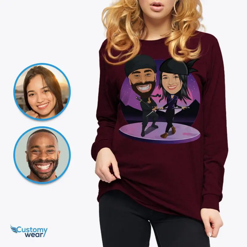 Custom Ninja Couples Shirt | Personalized Matching Gift-Customywear-Adult shirts