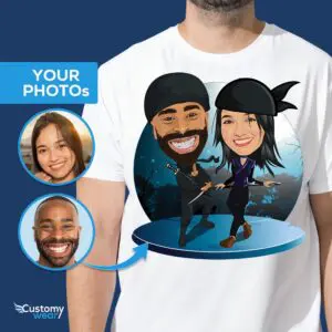 Προσαρμοσμένο πουκάμισο για ζευγάρια Ninja | Εξατομικευμένο μπλουζάκι Unisex | Χαριτωμένα ζευγάρια Δώρο πουκάμισα για ενήλικες www.customywear.com