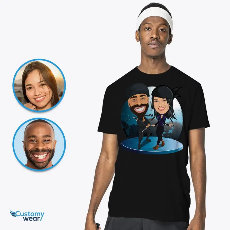 Custom Ninja Couples Shirt | Personalized Unisex Tee | Cute Couples Gift-Customywear-Adult shirts