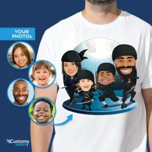 Benutzerdefinierte Ninja-Familien-Shirts | Personalisierte Harajuku-Geschenk-T-Shirts für Erwachsene www.customywear.com