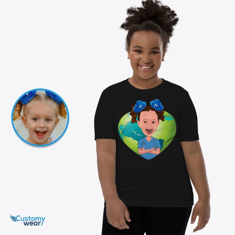 Cămașă personalizată pentru asistentă medicală pentru fete | Tricou personalizat pentru tineret-Haine personalizate-Fete