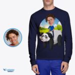Kaos Pria Berkuda Panda Custom | Kaos Hewan-Pakaian Khusus-Kemeja Dewasa yang Dipersonalisasi