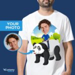 Camicia da uomo personalizzata Panda Riding | Camicie personalizzate Animal Tee-Customywear-Adulto