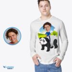 Cămașă Personalizată Panda Riding Man | Tricou personalizat pentru animale-Haine personalizate-Cămăși pentru adulți