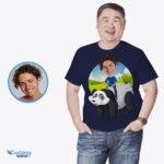 Cămașă Personalizată Panda Riding Man | Tricou personalizat pentru animale-Haine personalizate-Cămăși pentru adulți