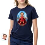 Personalized Superhero Girl Portrait Tee – Unleash Her Inner Hero Girl's T-shirts www.customywear.com 5