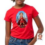 Personalized Superhero Girl Portrait Tee – Unleash Her Inner Hero Girl's T-shirts www.customywear.com 6
