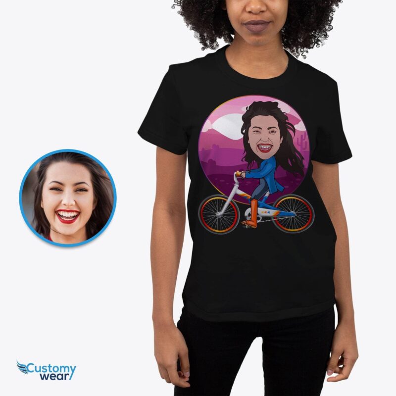 Personalized bicycle caricature gifts, for her, girls ,women, her, daughter's, mother, girlfriend Personalized cartoon art birthday gifts CustomyWear adult2, best cycling gifts, bicycle gift, bicyclet shirt, bike gift ideas, bike gifts, bike gifts fo