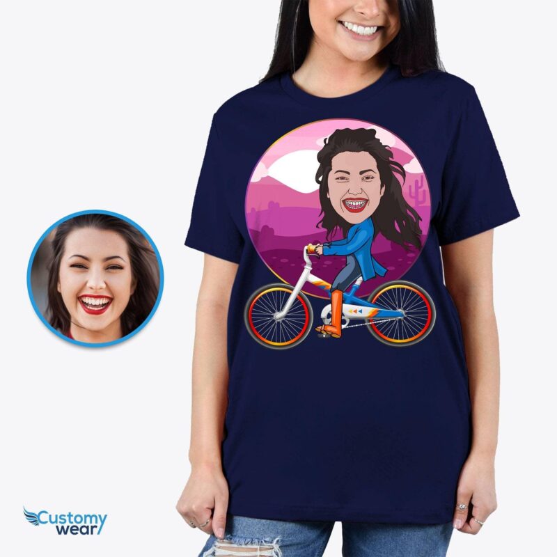 Personalized bicycle caricature gifts, for her, girls ,women, her, daughter's, mother, girlfriend Personalized cartoon art birthday gifts CustomyWear adult2, best cycling gifts, bicycle gift, bicyclet shirt, bike gift ideas, bike gifts, bike gifts fo