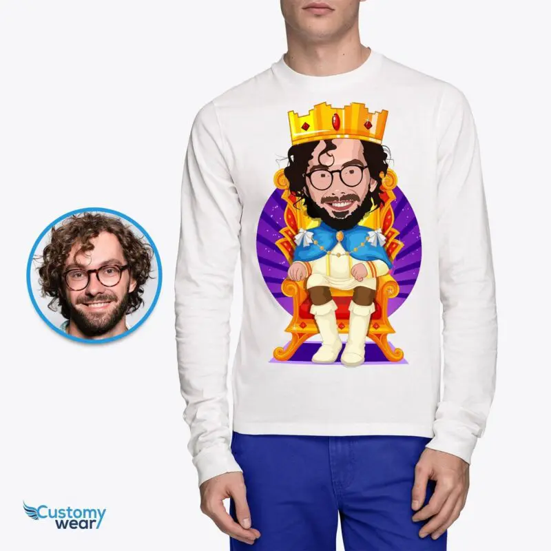 Personalized King T-Shirt | Custom King Caricature Art Tee-Customywear-Adult shirts
