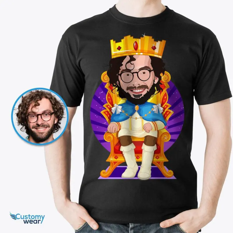 Personalized King T-Shirt | Custom King Caricature Art Tee-Customywear-Adult shirts