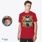 Policajná chlapčenská košeľa na mieru – prispôsobené tričko pre mládež s vašimi fotkami – chlapčenské oblečenie na mieru
