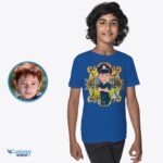 Policajná chlapčenská košeľa na mieru – prispôsobené tričko pre mládež s vašimi fotkami – chlapčenské oblečenie na mieru