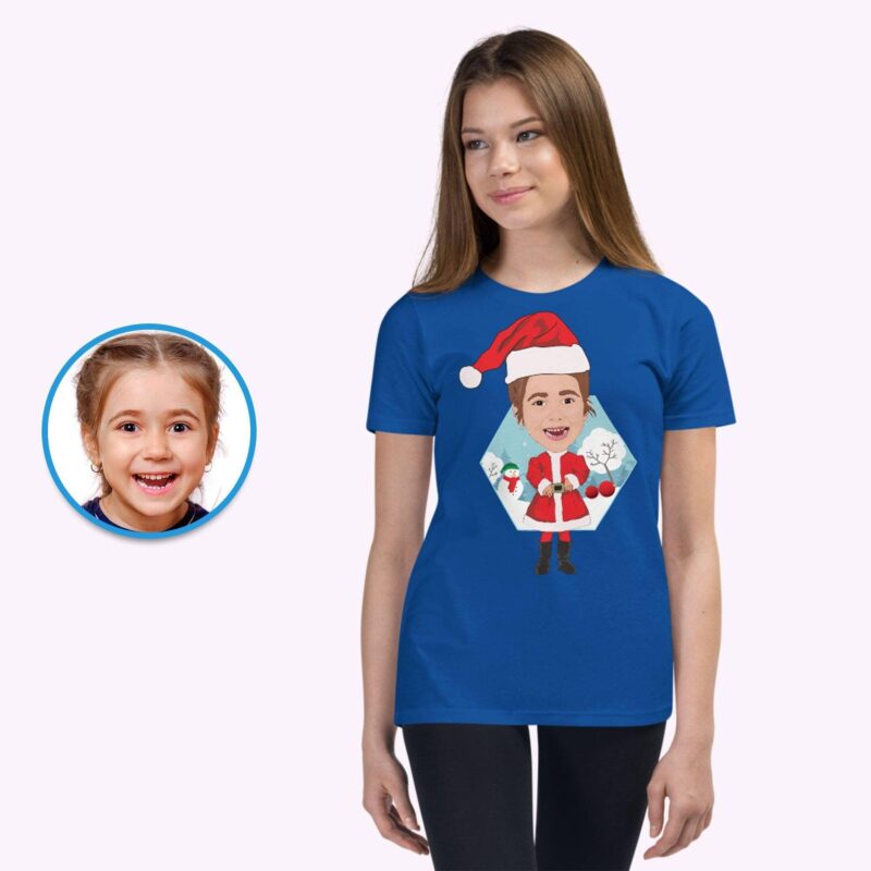 Santa Claus youth girl shirt CustomyWear christmas, Christmas_gift, custom_christmas, custom_gifts_kid, gift_for_her, girl, kid, kids, Santa_
