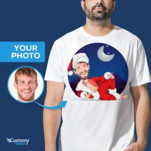 Werden Sie festlich mit unserem maßgeschneiderten sexy Weihnachtsmann-Mann-Hemd für Erwachsene www.customywear.com