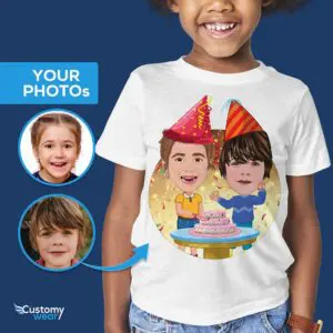 ¡Celebre junto con hermanos camisetas de cumpleaños personalizadas! Cumpleaños www.customywear.com