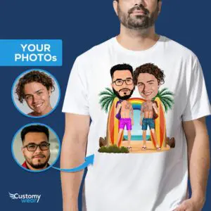 Sun-Kissed Love – Op maat gemaakt zomershirt voor homoparen! Axtra - ALLE vectoroverhemden - mannelijk www.customywear.com