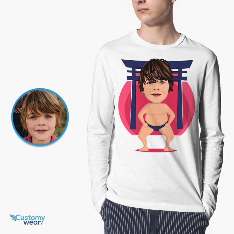 Sumo boy shirt | Japanese big fat wrestler teenage kids tee CustomyWear anime_shirt, boy, country, culture, harajuku_shirt, kawaii_shirt, kid, Kids, single-judge, sports, w